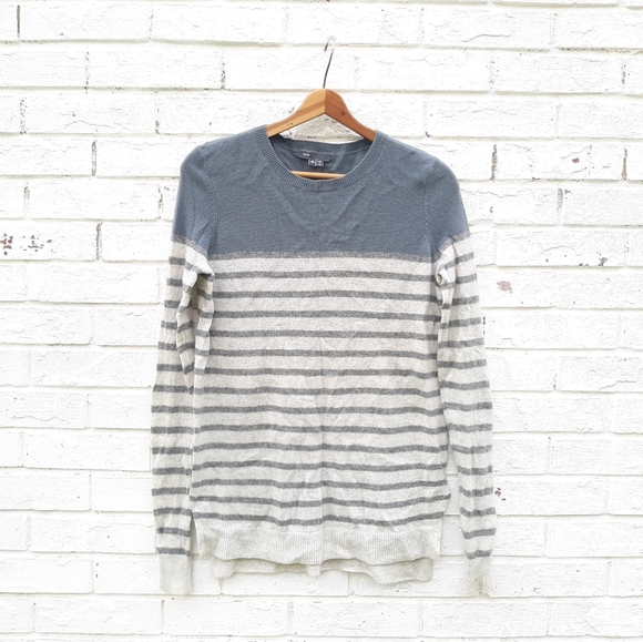 Vince Cashmere Sweater Stripe XS Gray - Picture 2 of 7